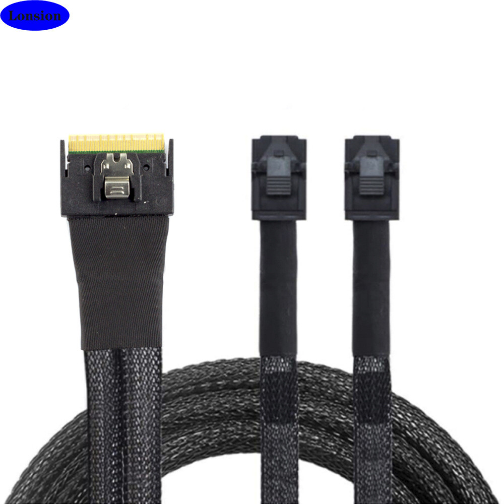 MINI SlimSAS SFF-8654 8i 4.0 to 2X SAS HD SFF-8643 server Connection Cable