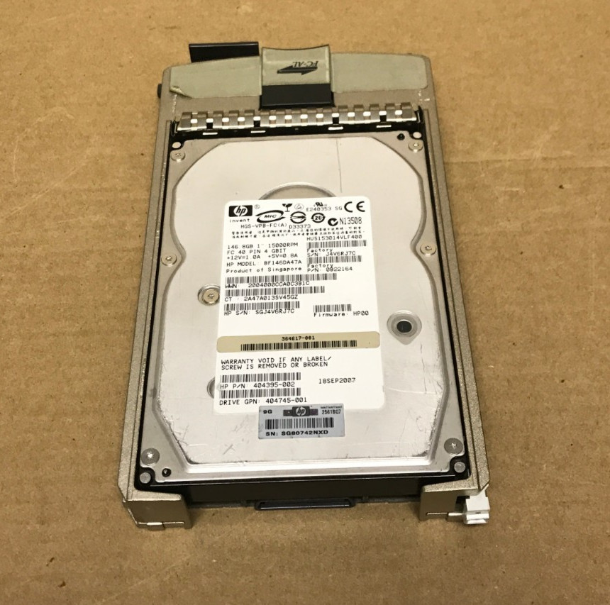HP 364621-B22 366024-002 404395-002  146GB 15K fibre channel hard drive
