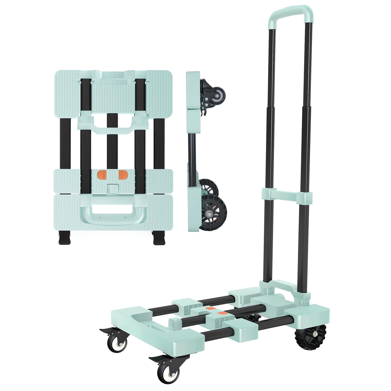Heavy-Duty 500LB Capacity Hand Truck with -Touch Retractable Handle & Extenda...