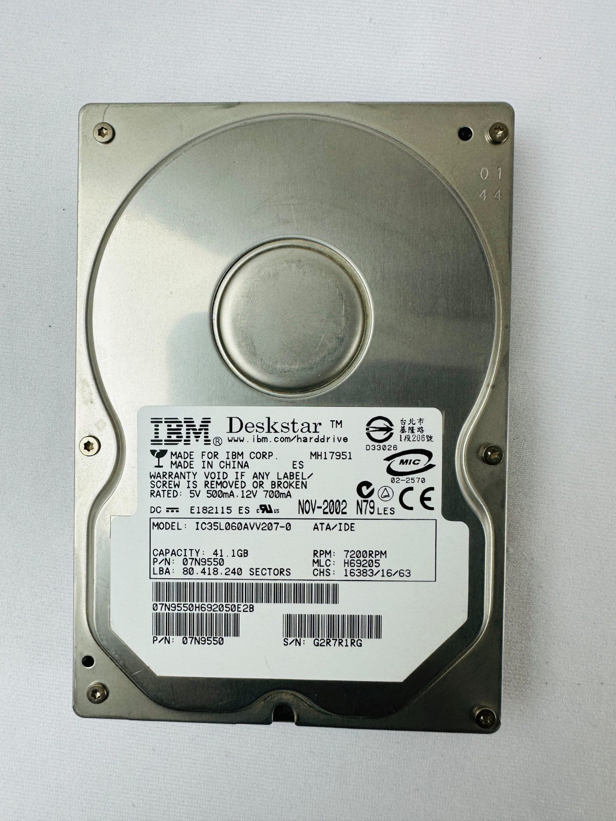 IBM 07N9550 IC35L060AVV207-0 Hard Disk Drive