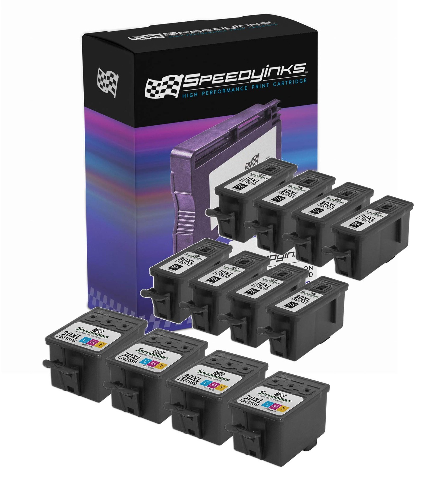Compatible Kodak #30XL Set of Ink Cartridges 1550532 & 1341080 (8 Black 4 Color)