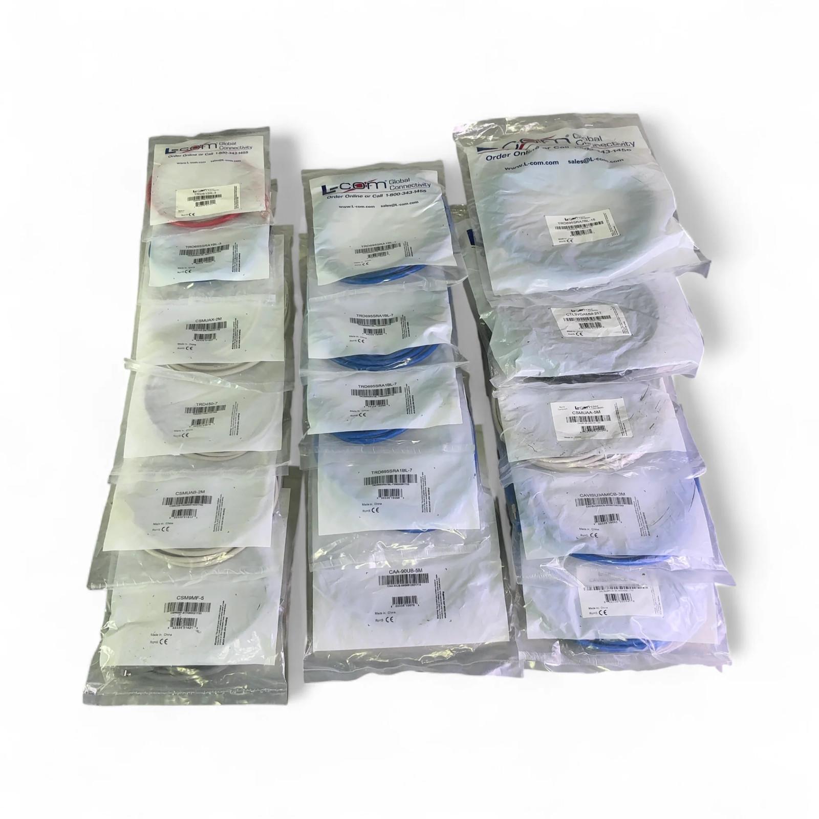 L-Com Global Connectivity Cable Lot of 16 NEW Sealed CAVISU3AMICB-5M Best Offer