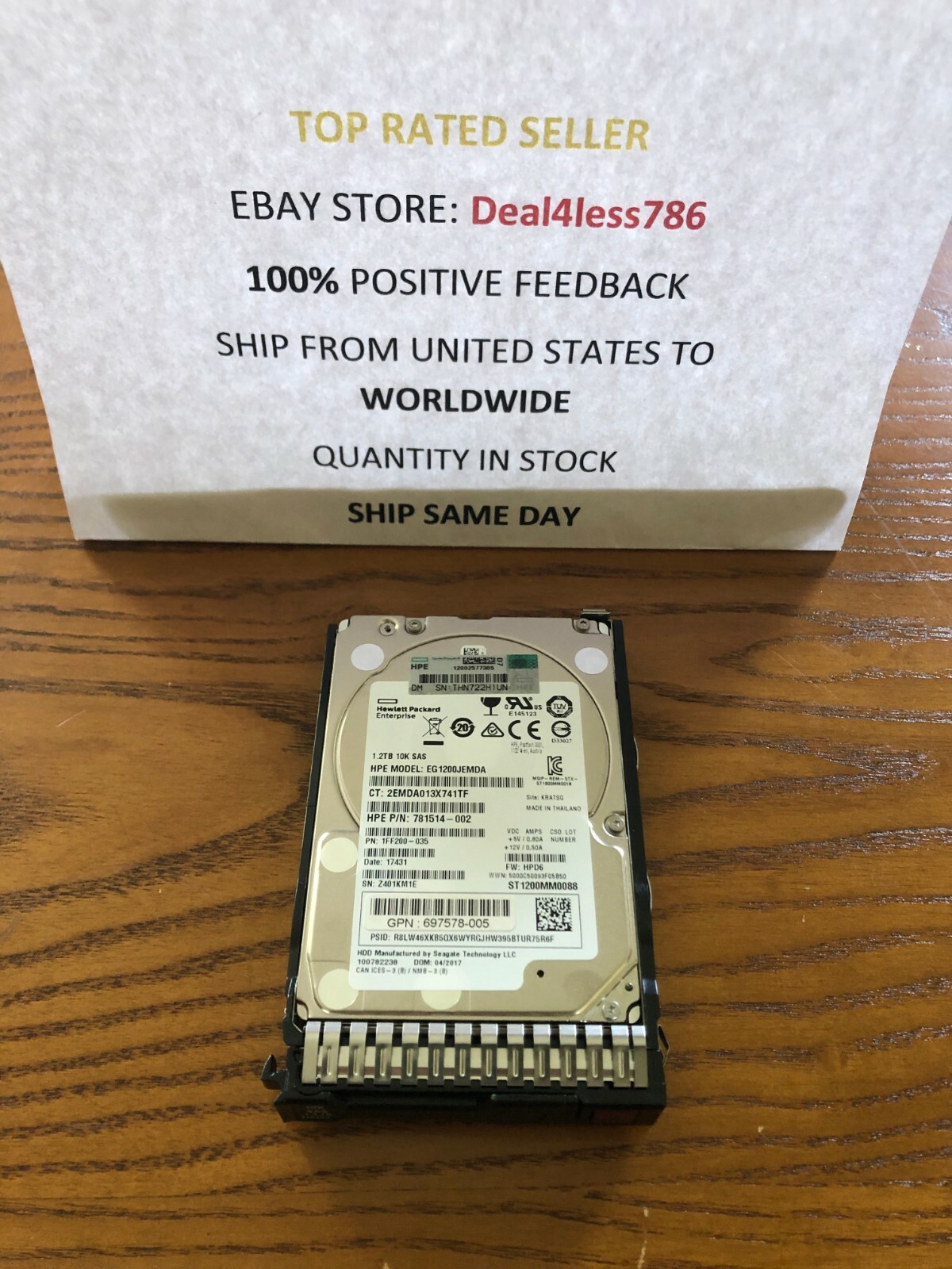 HP 1.2TB 6G 10K 2.5" SAS 718162-B21 718292-001 726480-001 Gen8 HDD Hard Drive