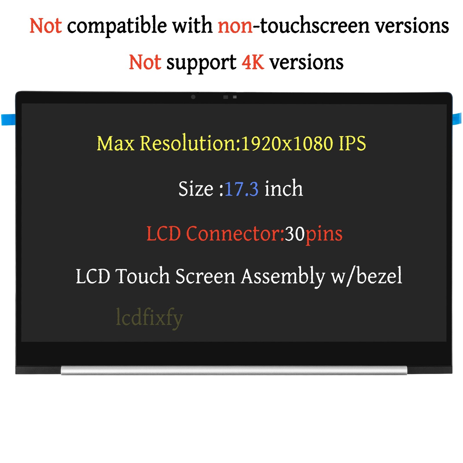 For HP N30984-1J1 17.3" FHD 1920x1080 60Hz Touch Digitizer Laptop LCD Screen
