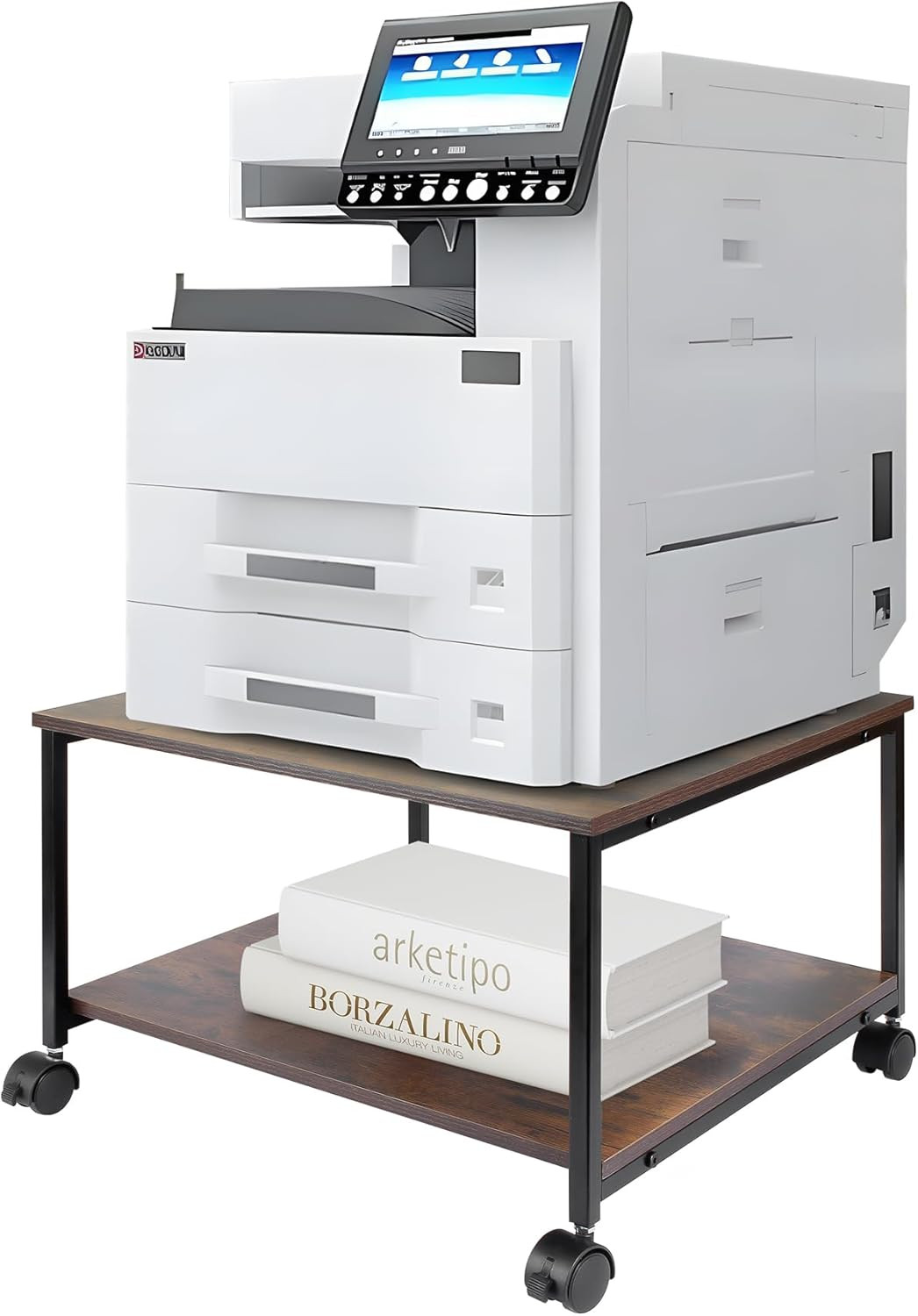 Printer Stand,19.5''X19.5''X12.8'' 2 Tier Large Printer Laser Table Heavy Duty R