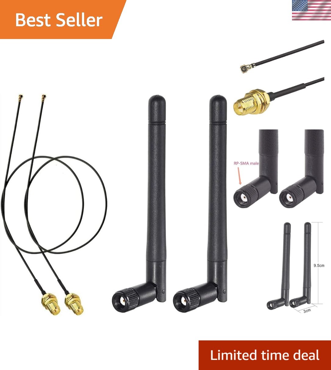 Enhance Wireless Connectivity: 2-Pack MIMO WiFi Antennas for M.2 NGFF Devices