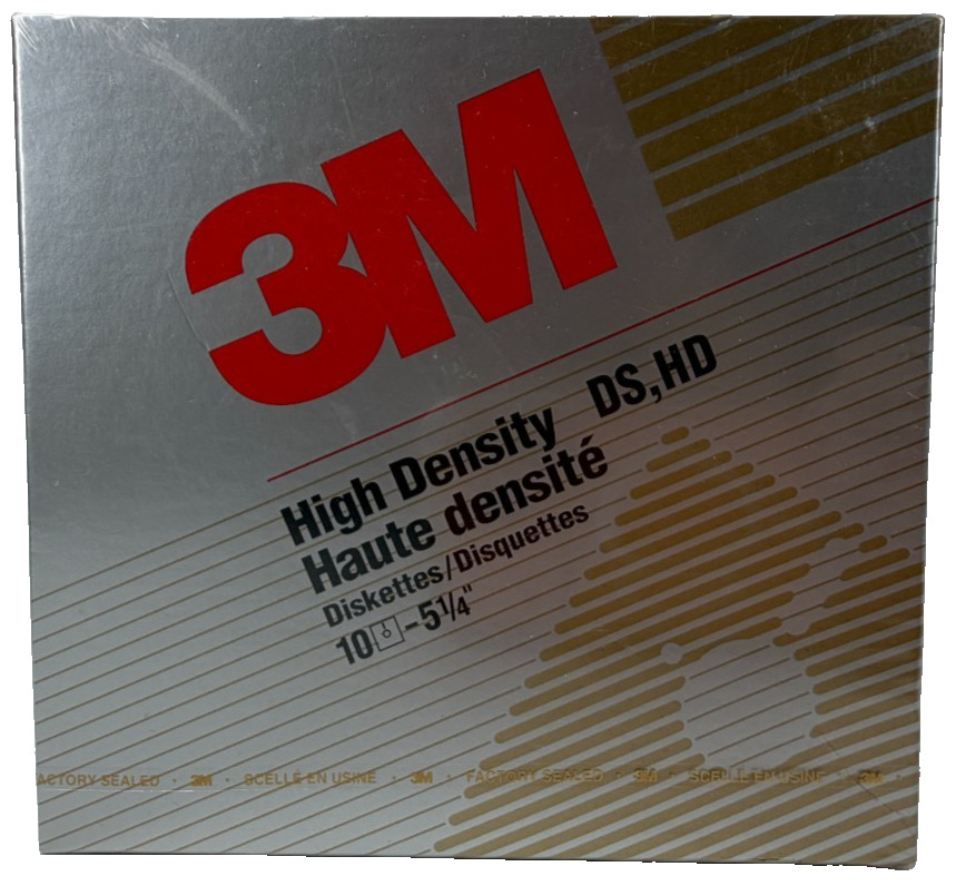 3M 5.25" Inch DS, HD Double Sided High Density Floppy Diskettes 10-Pack SEALED
