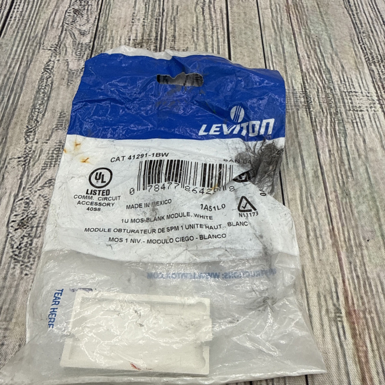 Leviton 41291-1BW White 1-Unit MOS Blank Fillter Wallplate Cover Insert  1 Pack