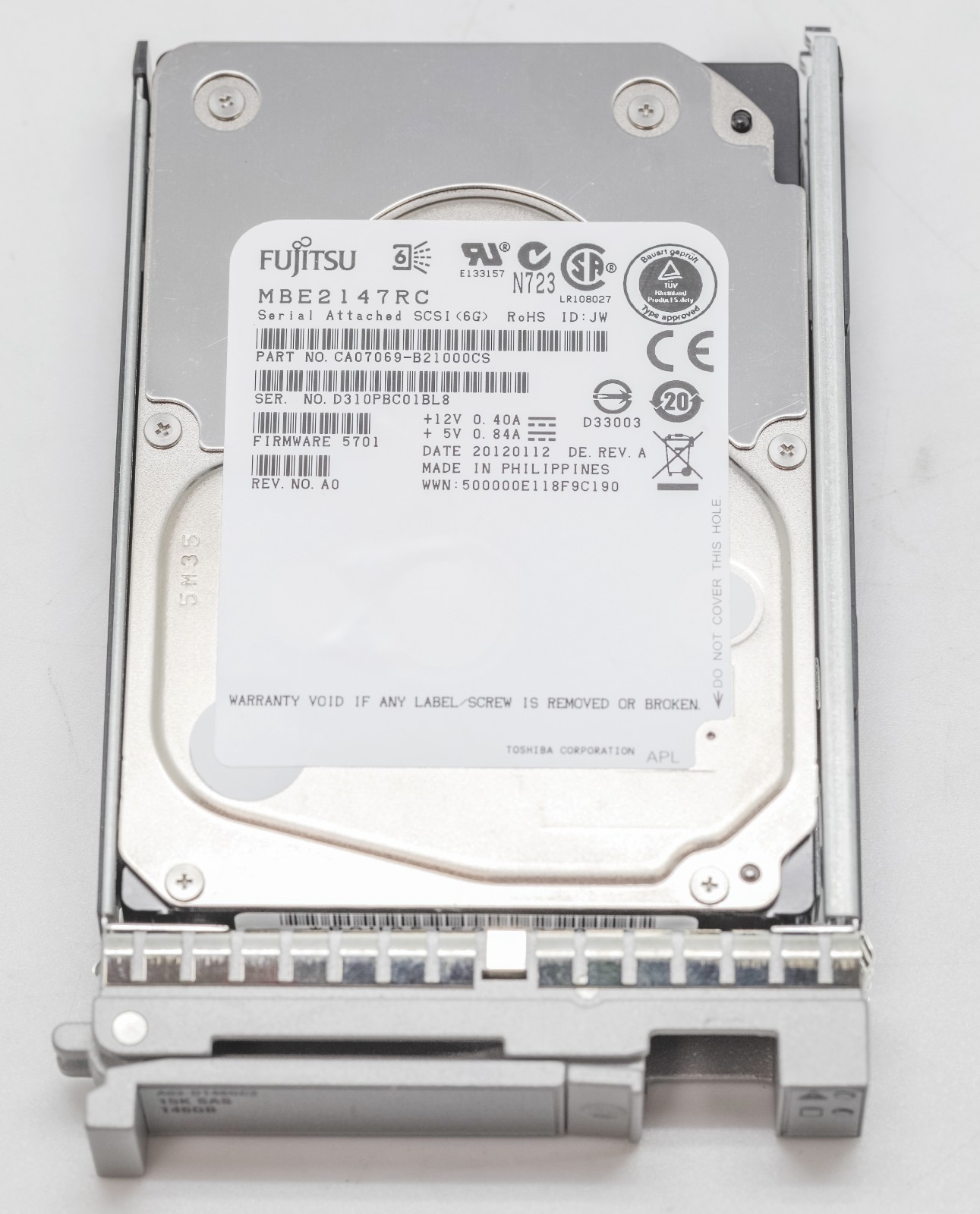 10 pack of 146 GB Serial Attached SCSI  HDDs Fujitsu / Toshiba