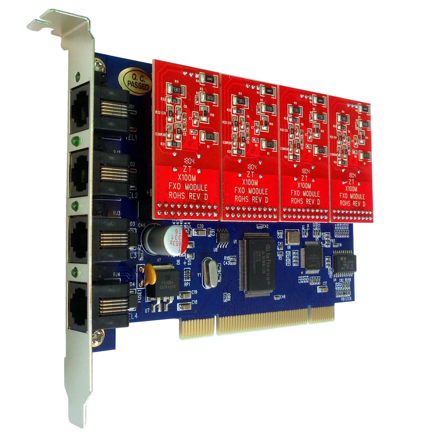TDM400P FXO FXS Card For Asterisk Issabel Free PBX Dahdi Freeswitch TDM 400p