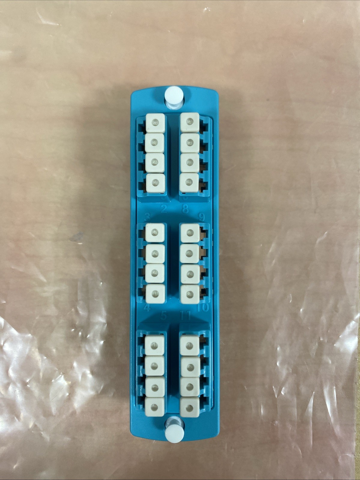 Leviton 5F100-4QL Quad LC 24 Fbr Aqua SDX Precision Molded Adapter Plate OM3 OM4