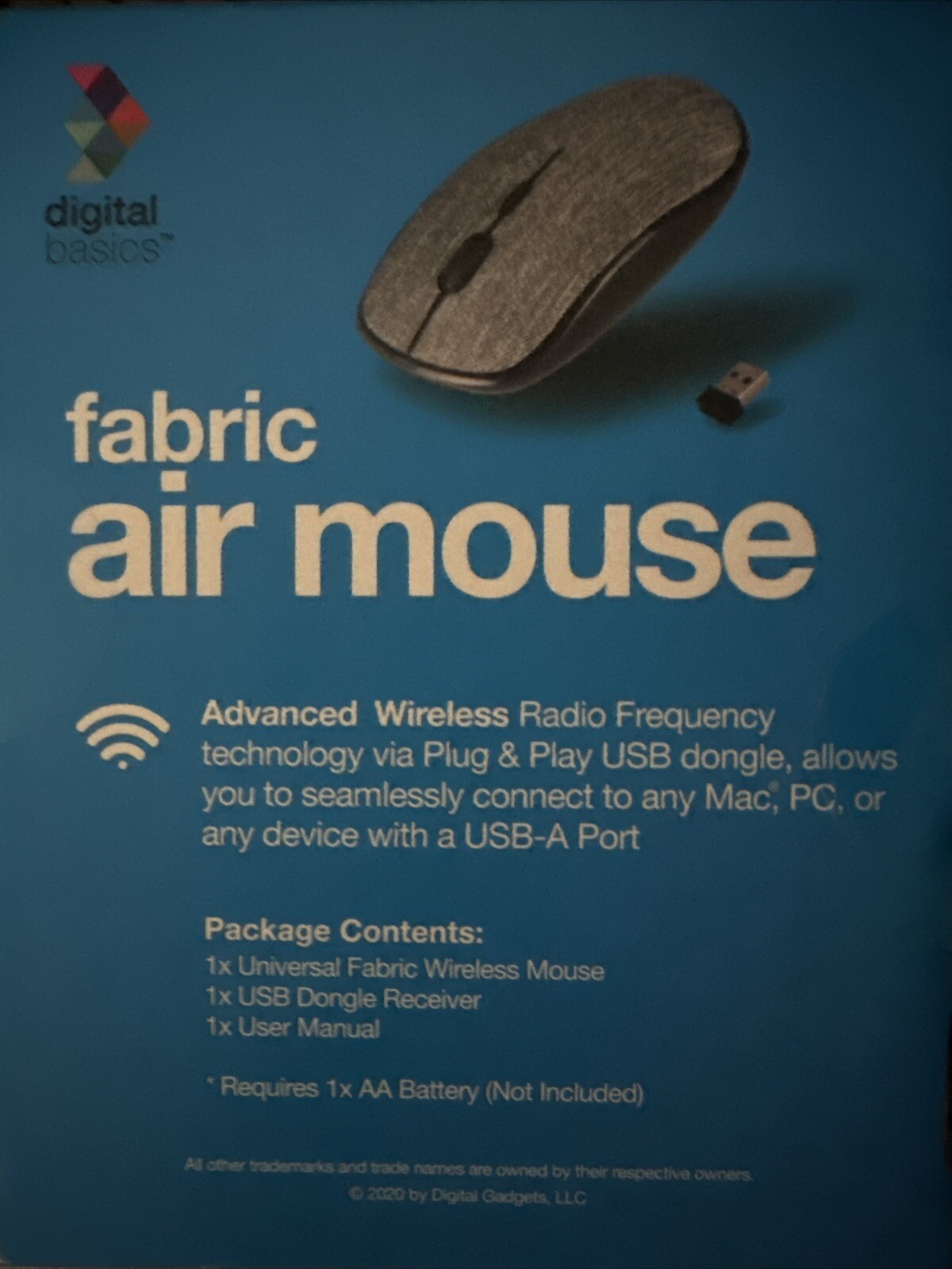 Digital Basics Fabric Air Wireless Mouse Sargasso Sea Blue (409)