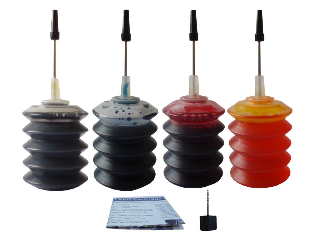 BULK INKJET REFILL INK 1BLACK 3COLOR 4x30ML (4OZ) CANON