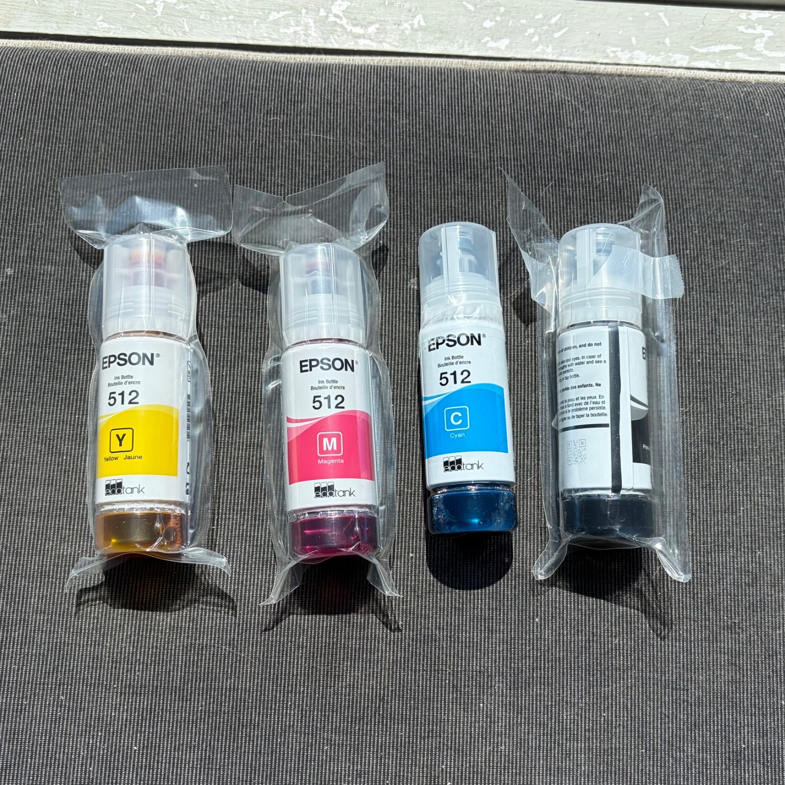 Epson Genuine 512 Ecotank Ink Bottle 4 Pack Black Yellow Magenta Cyan New Unused