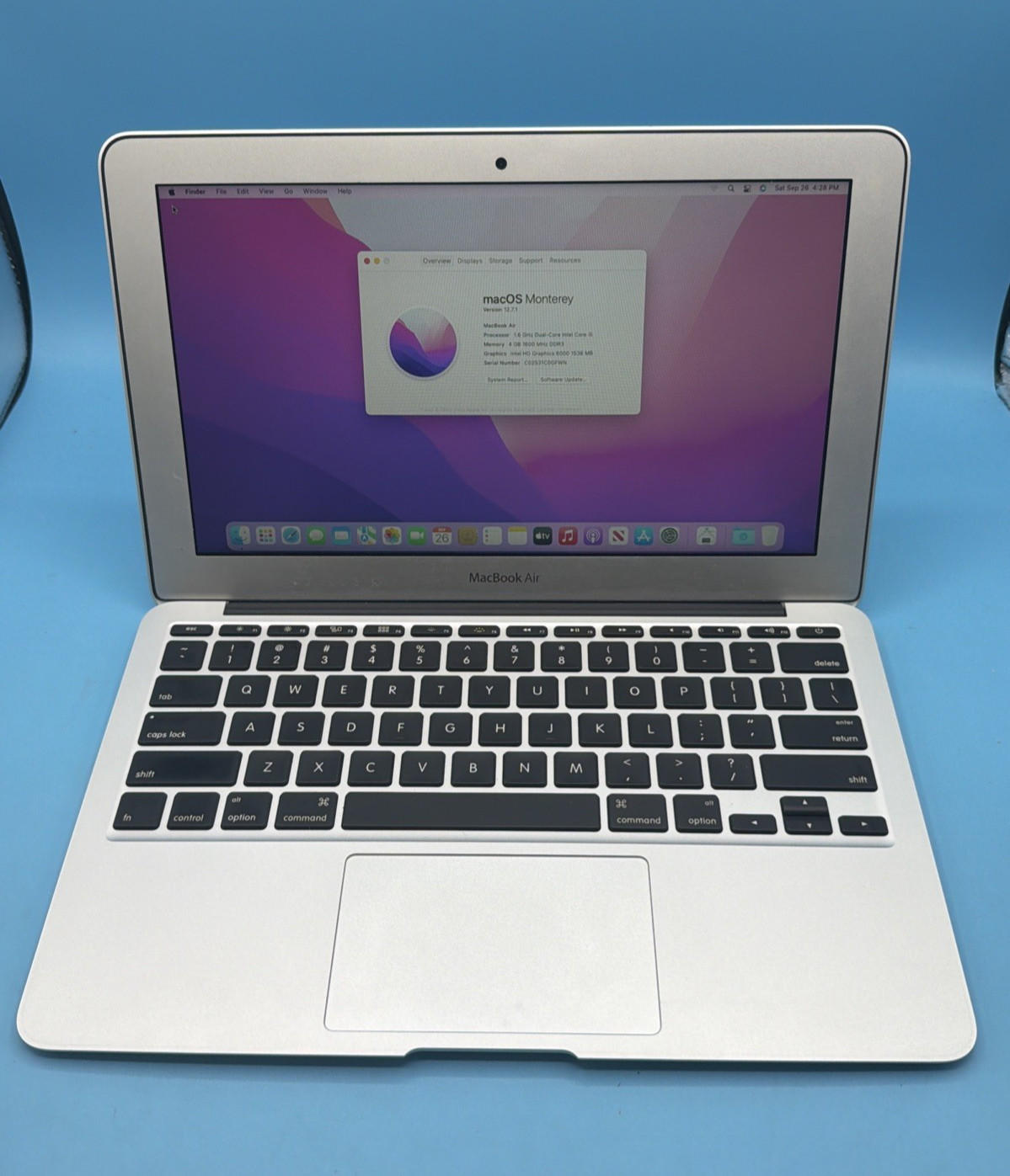 Apple MacBook Air 11" A1465 2015 Intel i5 1.6GHz 4GB RAM 256GB SSD