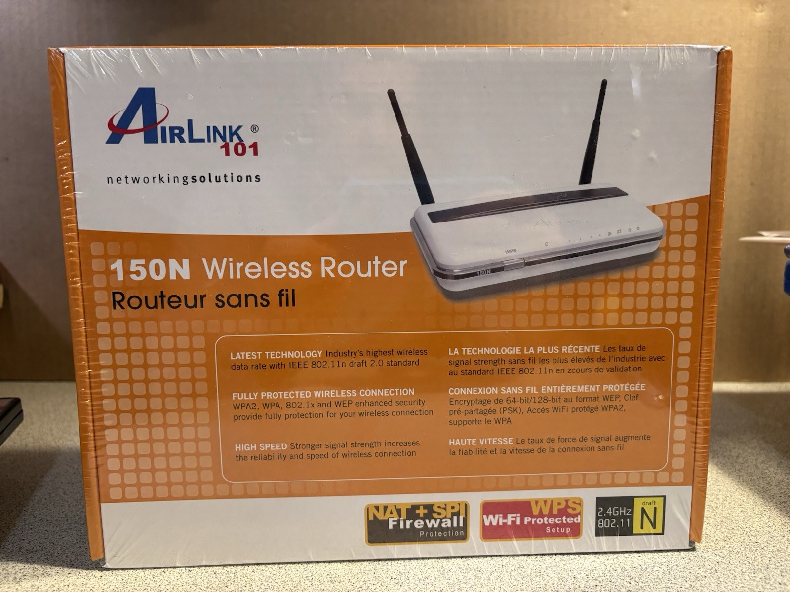 AirLink101 150N Wireless N Router New Sealed WiFi Router WPS QoS NAT SPI