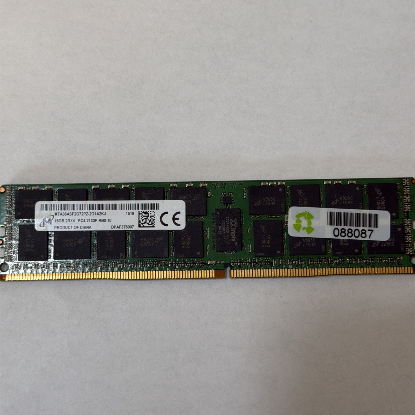 Micron 16GB 2Rx8 RDIMM MTA36ASF2G72PZ-2G1A2KJ PC4-2133P
