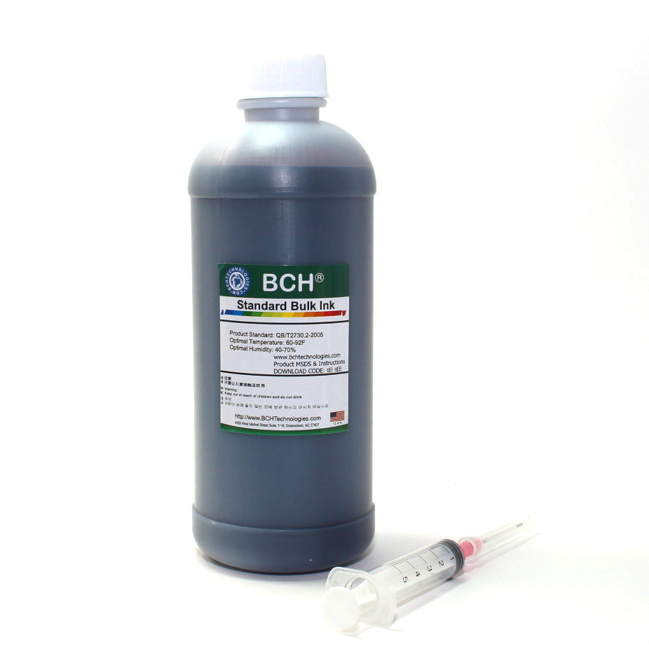 Black Bulk Refill Ink 500 ml Bottle Dye Color for All Inkjet Printer Cartridge