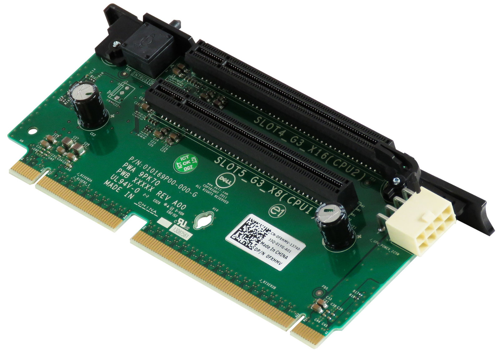 DELL 0FXHMV RISER 2x PCIe X16 POWEREDGE R720 R720XD 9PK70