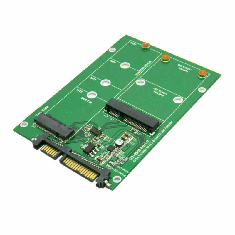 M.2 NGFF B/M-key Mini MSATA 2 Lane & mSATA SSD to SATA 3.0 III Adapter SATA