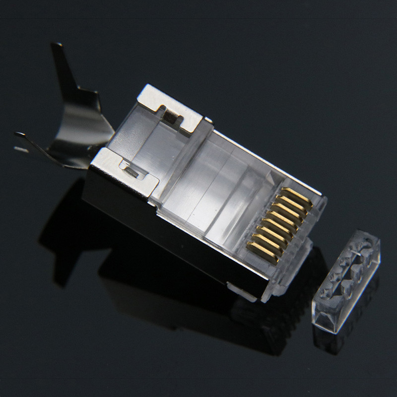 20pcs rj45 Connector cat7 Cat6a Network Nonnector RJ45 Plug 8P8C Metal Shielded