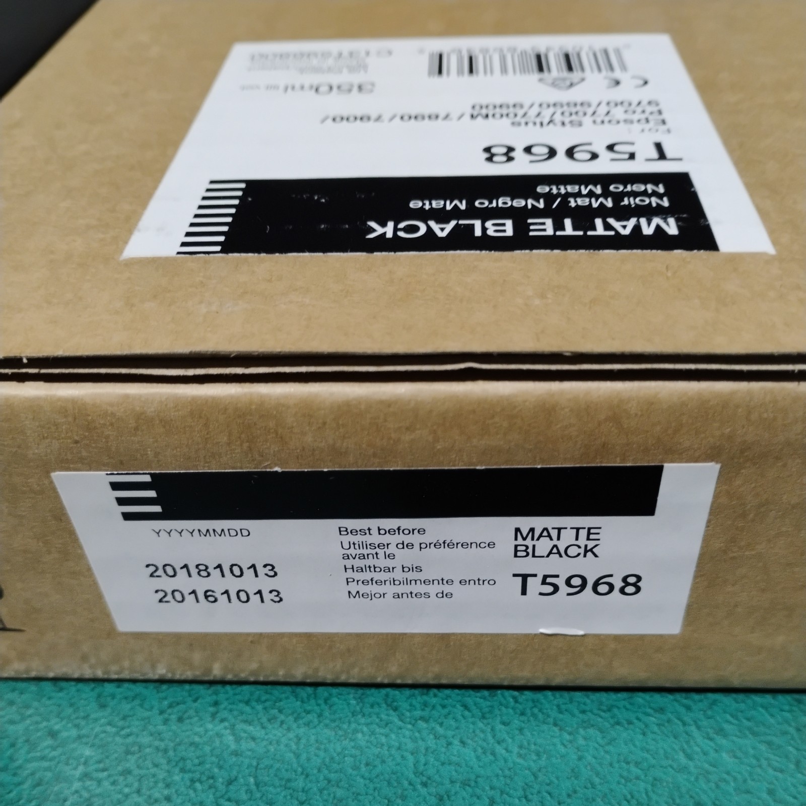 10/18-Genuine Epson matte black 350ml T5968 Stylus 7700,7890, 7900, 9890, 9900