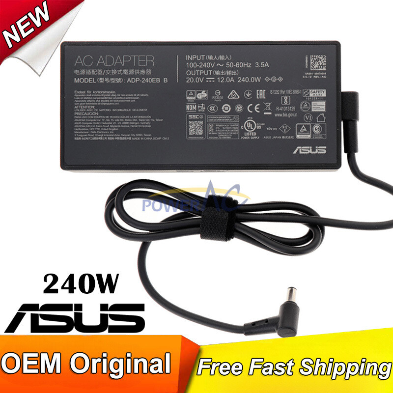 240W Original ASUS TUF Gaming TUF706IHNT-HX036W AC Adapter Laptop Charger Cord