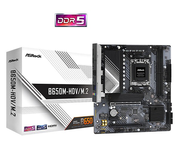 ASRock B650M-HDV/M.2 Motherboard — New · White box | 3-Year Manufacturer's