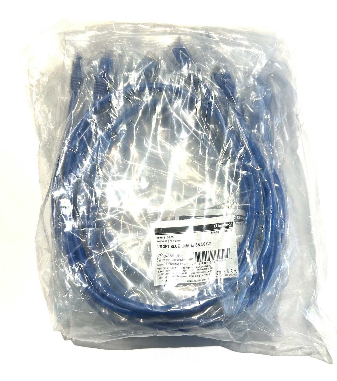 NEW Set Of 10 Legrand VS 3FT C6 CM Snagless Blue Network Cable