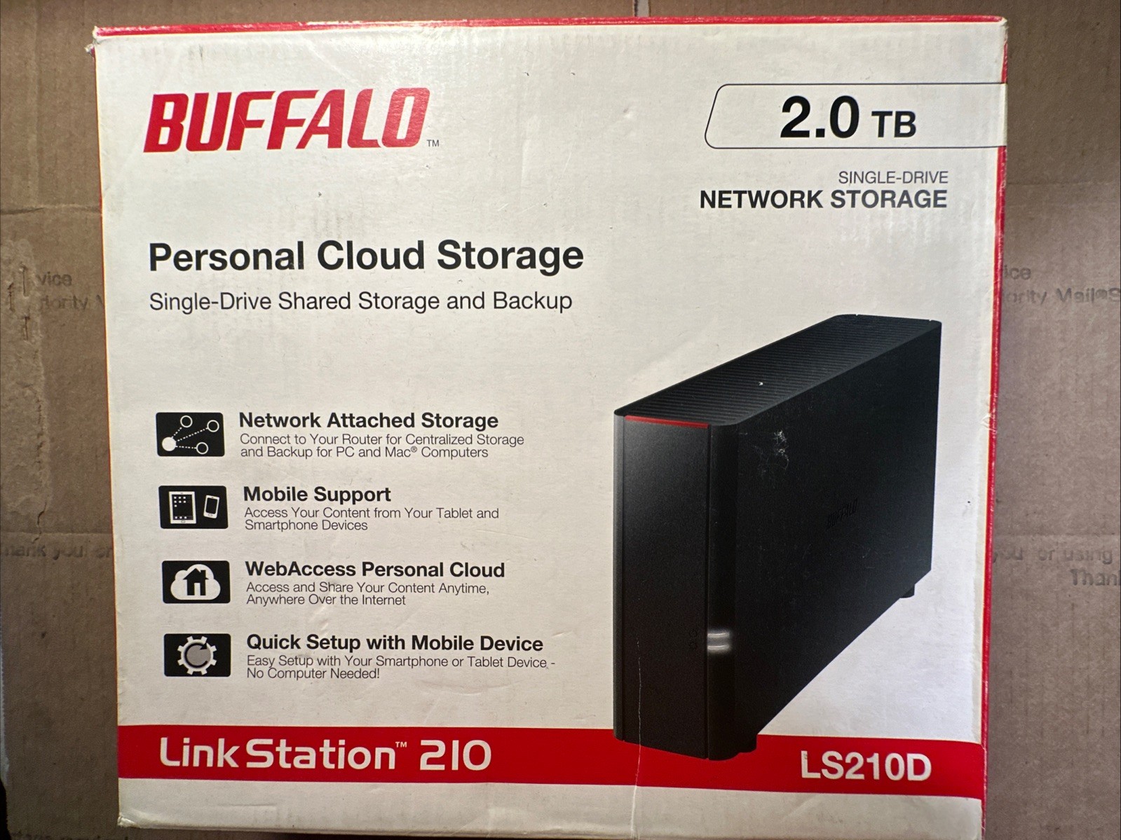 Buffalo 2TB LinkStation  210 Cloud Storage Model LS210D0201 New in Box