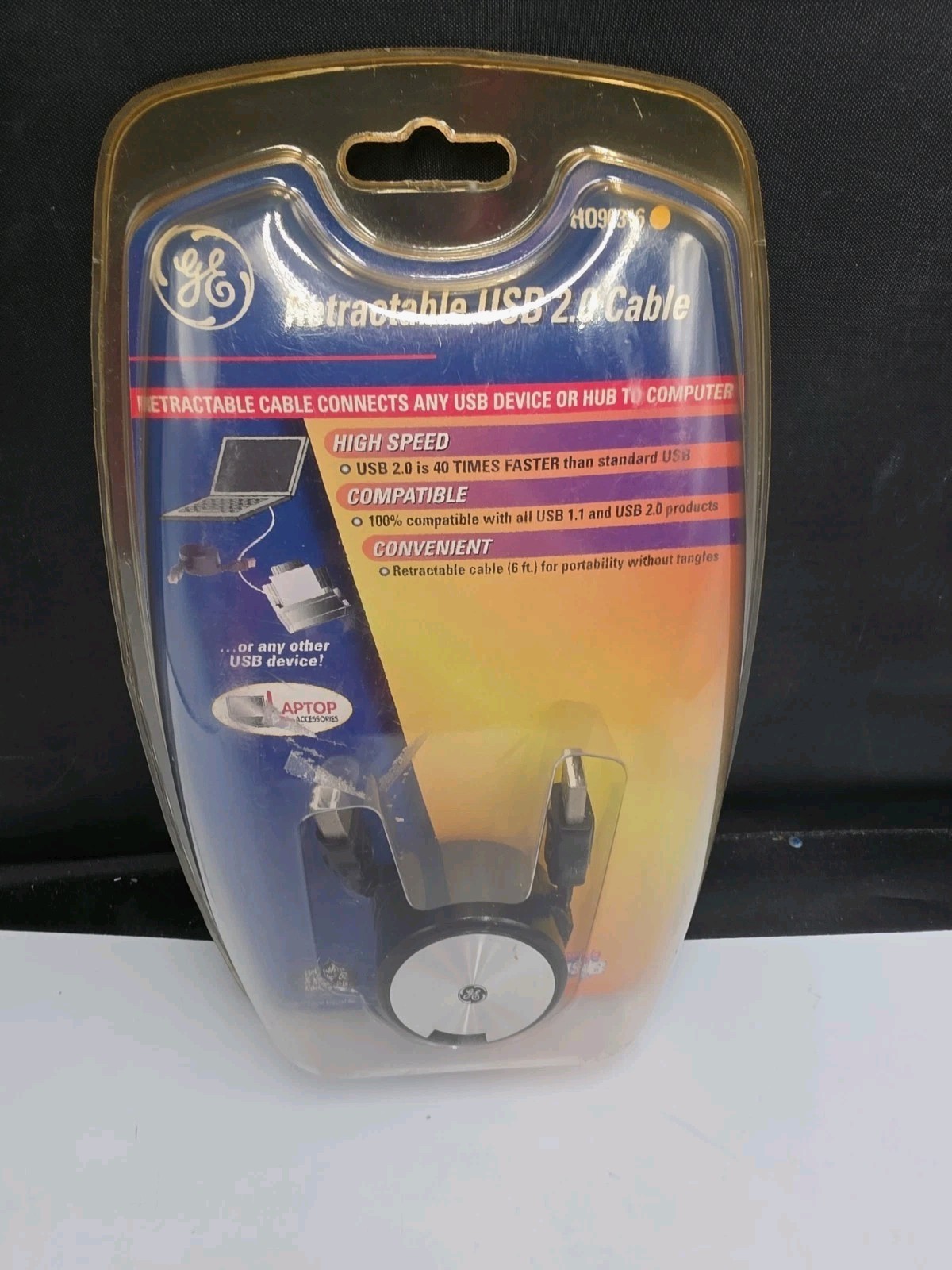 NOS GE Retractable USB 2.0 Cable 6 Ft Sealed New H096316 Retractable Cord
