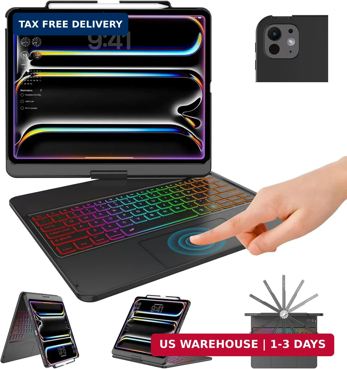 TQQ iPad Pro 13-inch Case with Keyboard (M5 2025 / M4 2024), iPad Pro 13 Keyboar