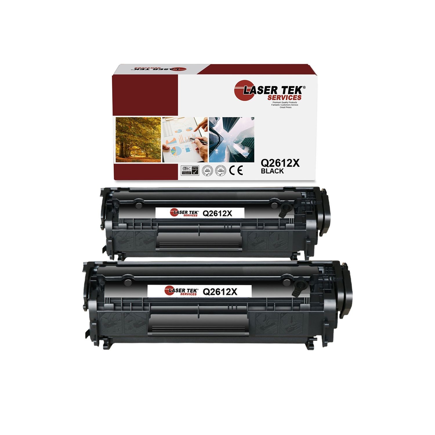 2Pk LTS 12X Q2612X Black HY Compatible for HP LaserJet 1010 1012 1018 Toner