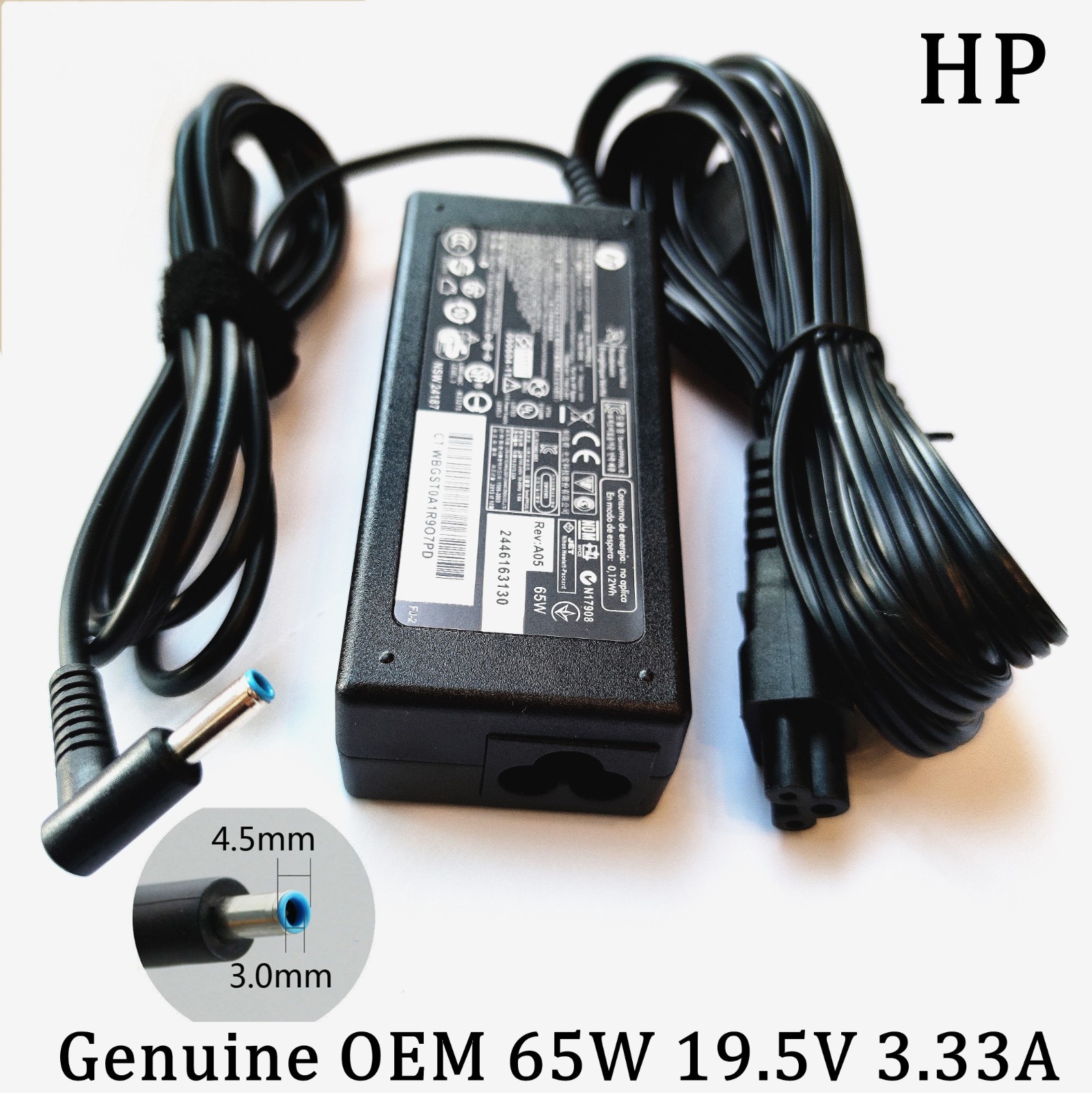 Genuine OEM 65W AC Adapter Charger blue tip 19.5V 3.33A HP Pavilion 710412-001