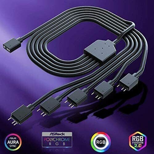 CoolerMaster Addressable RGB 1 to 5 Splitter Cable 3-PIN 5V LENGTH 58CM