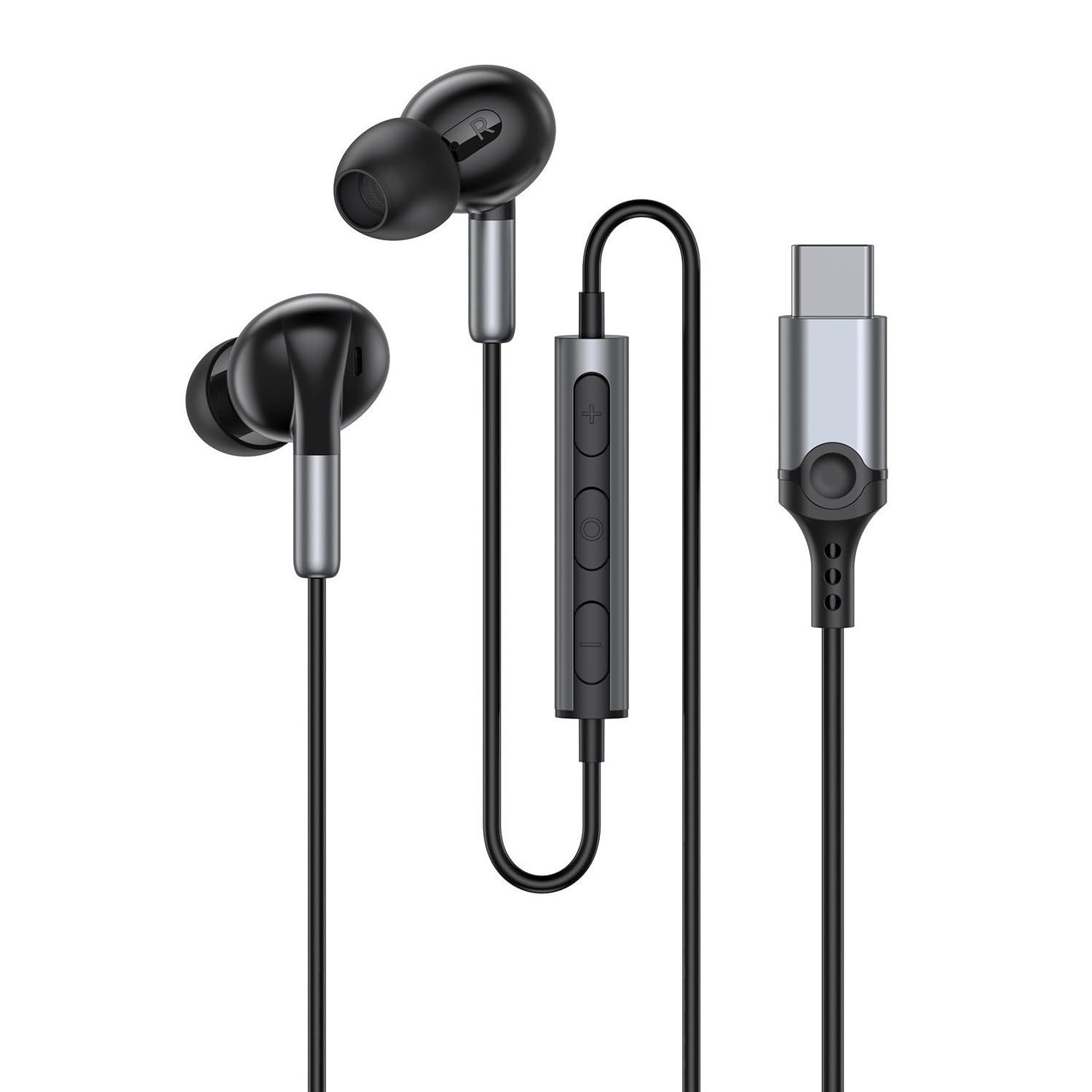 USB-C Noise-Cancelling wired In-Ear Earbuds with mic for iPhone 17/16/15