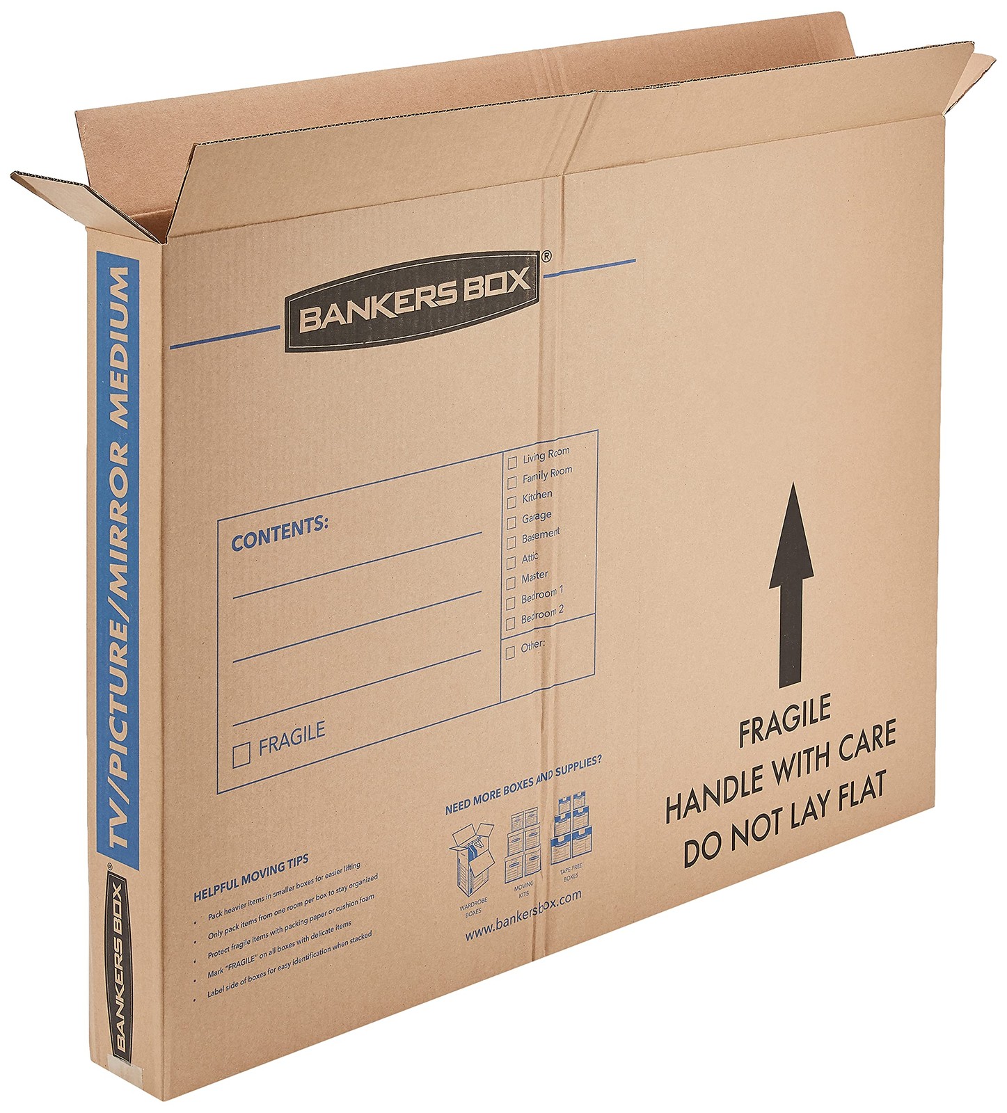 Bankers Box 7711201 Medium Moving Box 37x27in 4 Pack TV Mirror