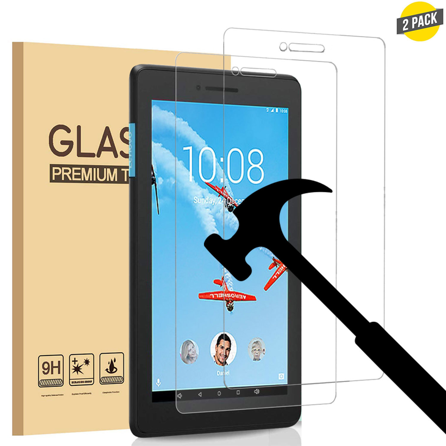 2PCS Premium Tempered Screen Protector Film For Lenovo Tab E8 8" Tablet TB-8304F