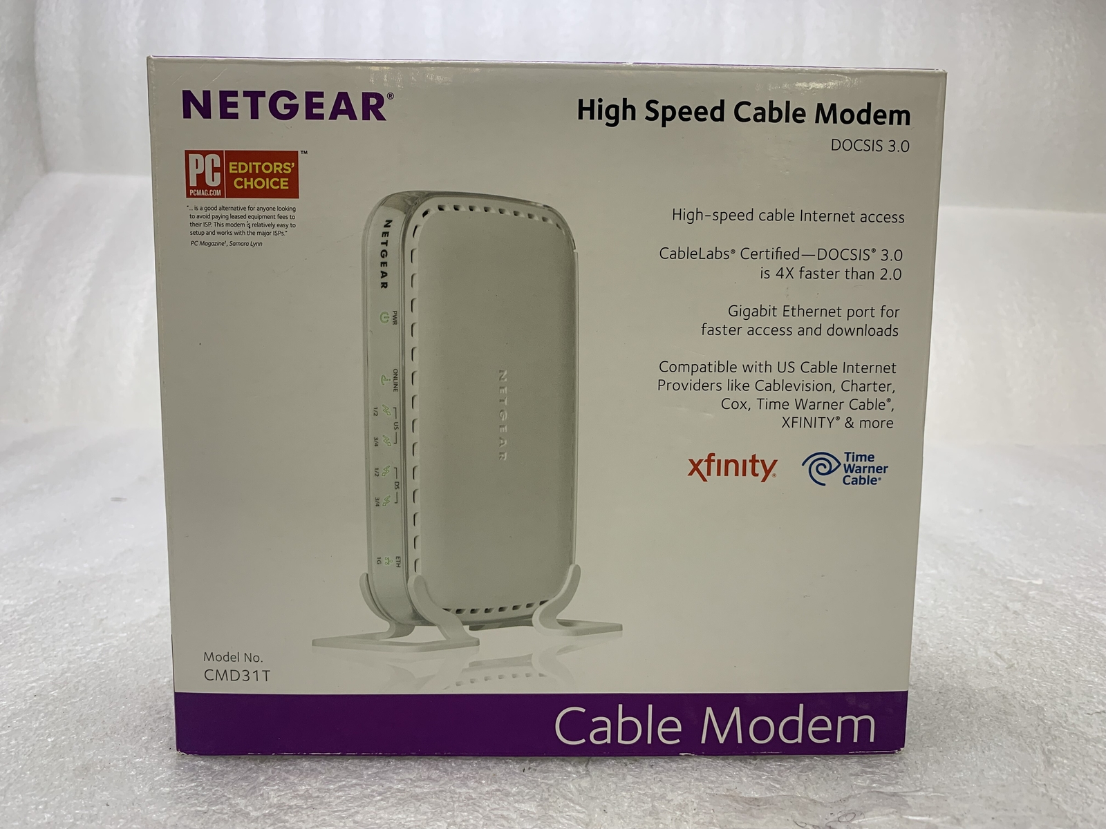 NETGEAR CMD31T White DOCSIS 3.0 High Speed Cable Modem New with box