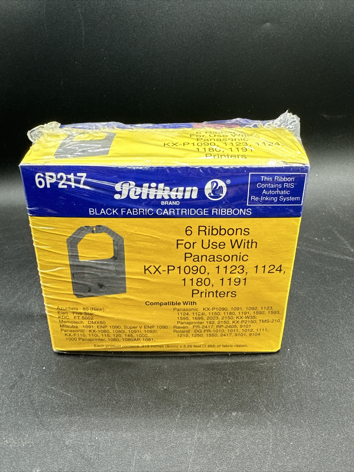 Pelikan Black Fabric Cartridge Ribbons 6pk 6P217 Panasonic Compatible NEW