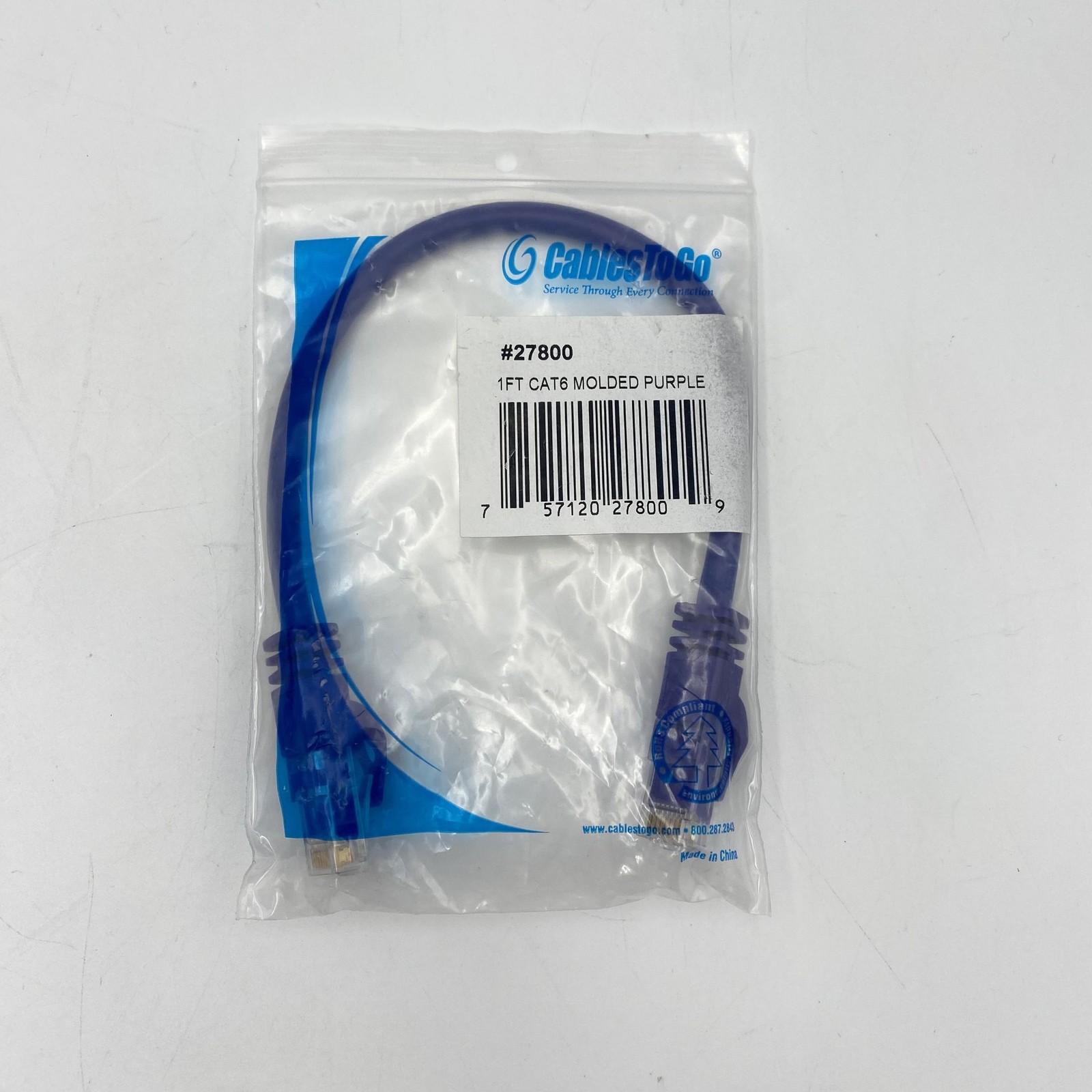 CablesToGo 1FT CAT6 SNAGLESS UTP CABLE-PURPLE 27800