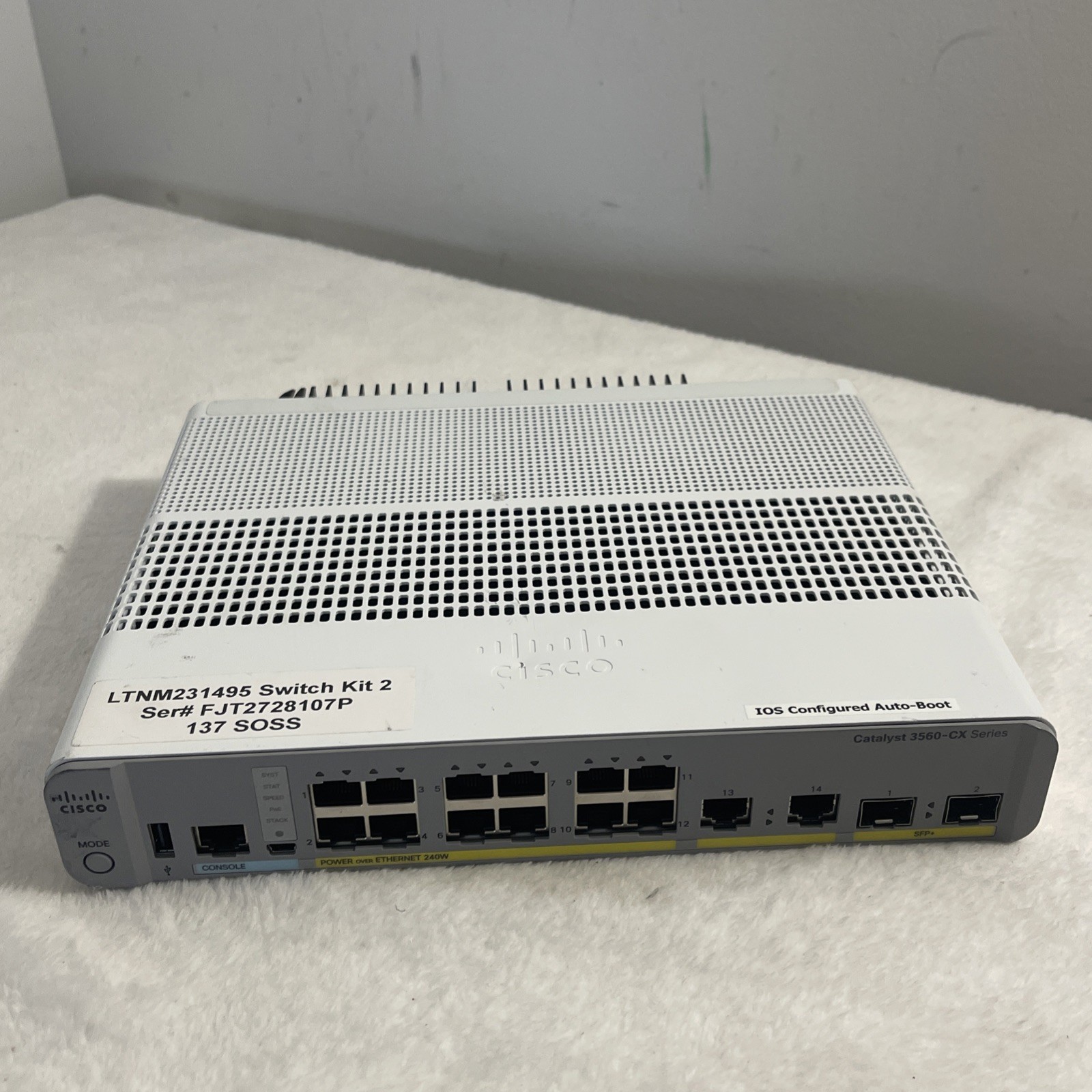 Cisco Catalyst 3560-CX Series 12 Port Gigabit Switch WS-C3560CX-12PD-S V04