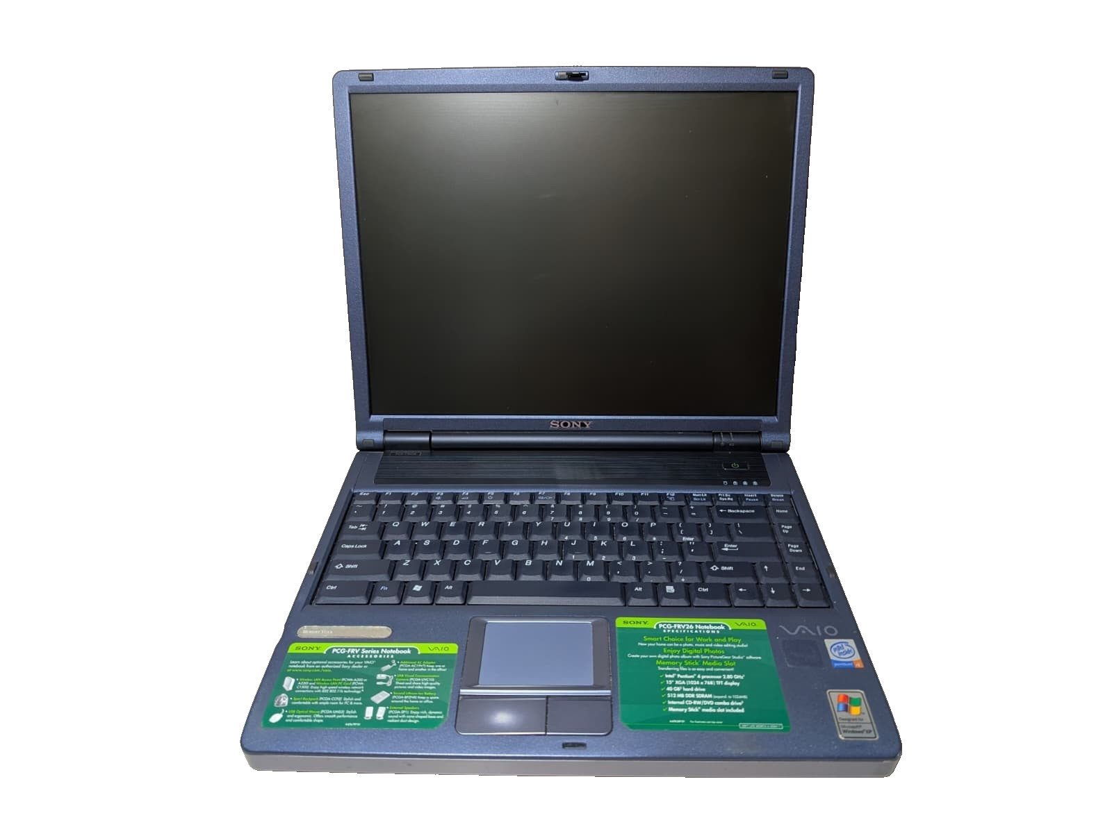 READ Sony Vaio PCG FRV26 | Pentium 4 256MB RAM NO HDD | Sold AS-IS