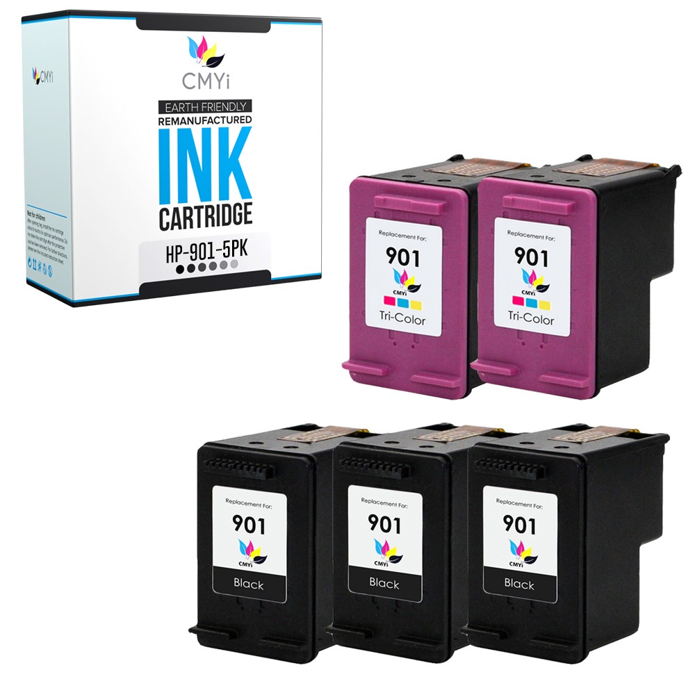 5PK Compatible HP 901 Printer Cartridges Combo Pack for OfficeJet J4535 J4585
