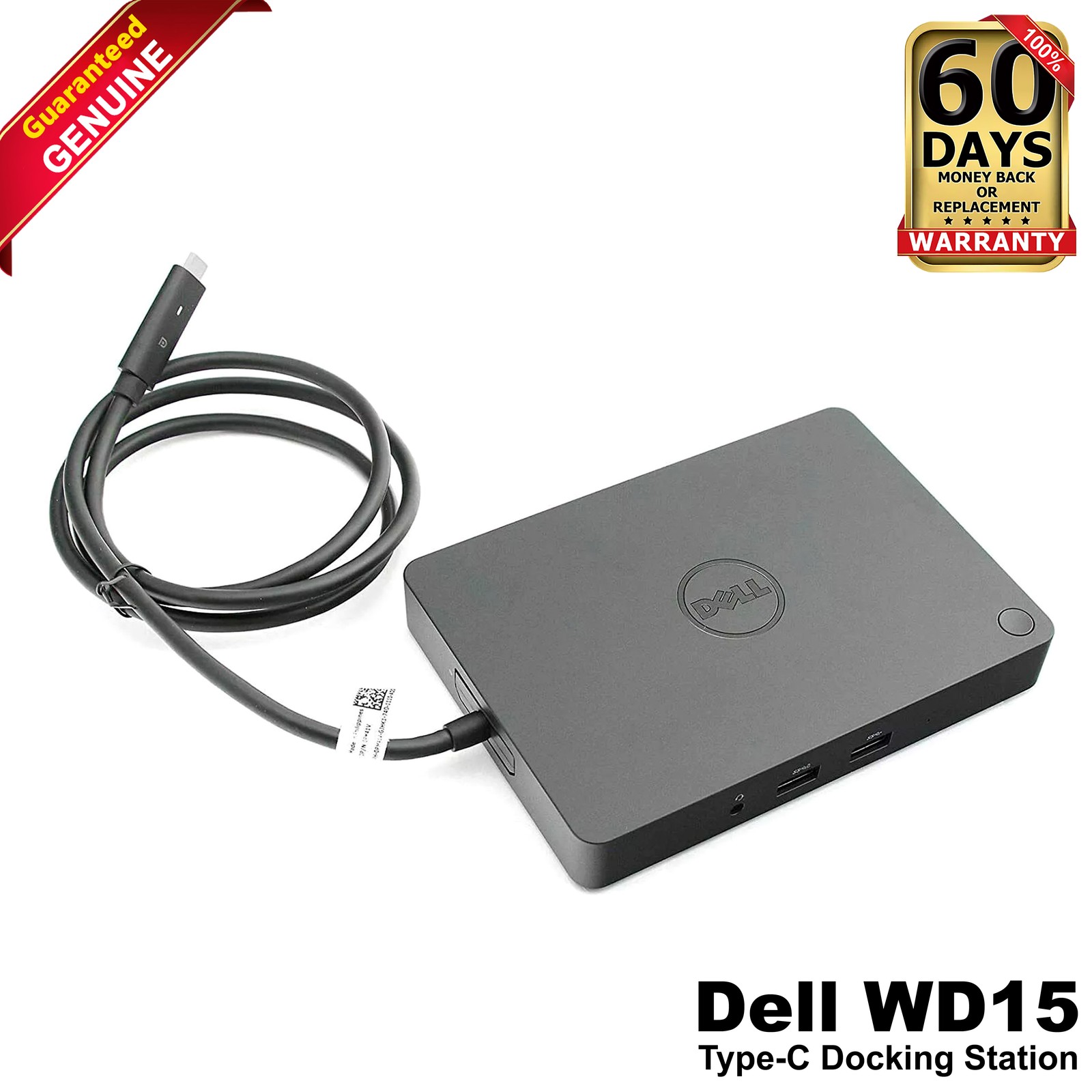 Dell K17A WD15 USB-C Docking Station 4K Dual Monitor HDMI DP VGA RJ45 No Adapter