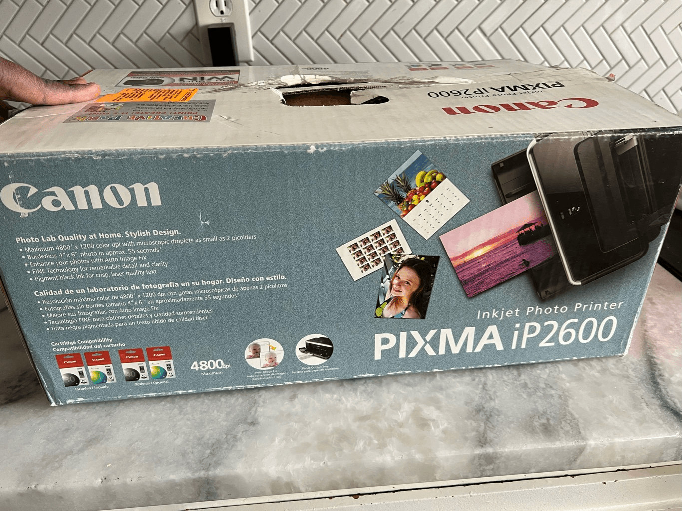 Canon PIXMA iP2600 Inkjet Photo Printer With USB Cable New in Box