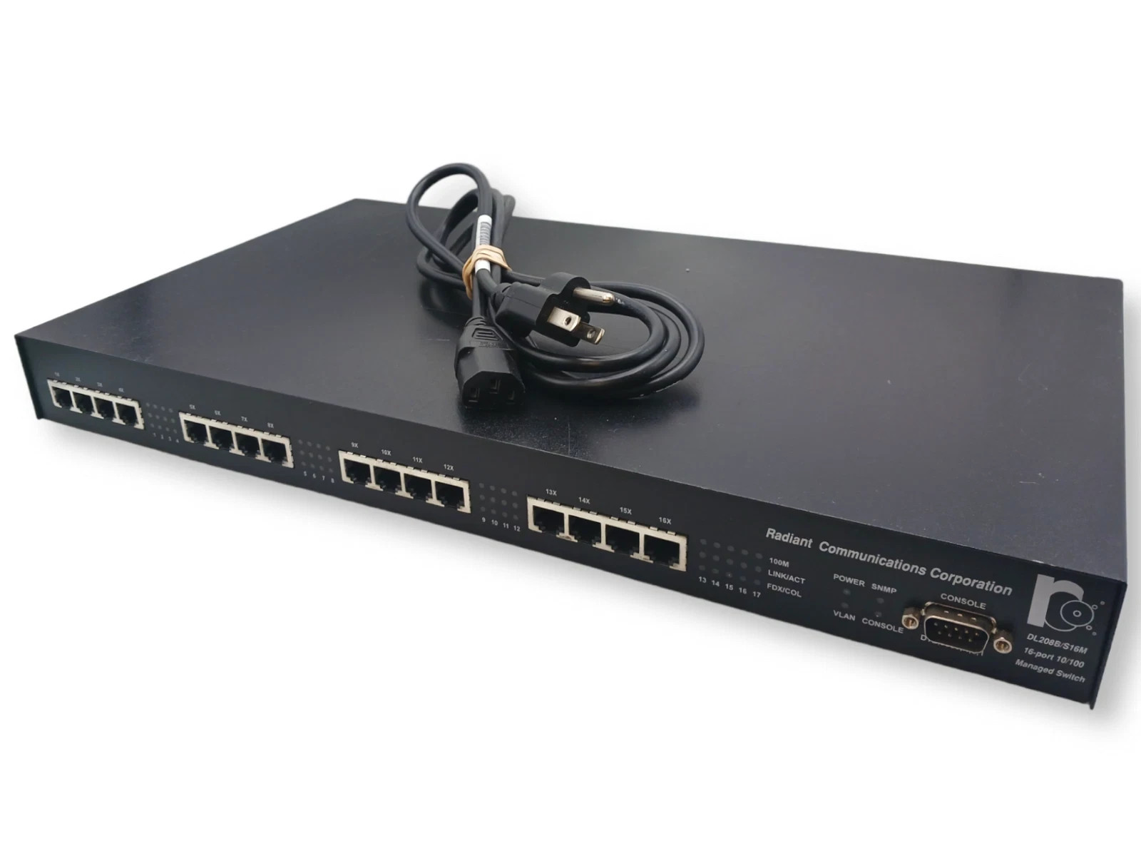 Radiant Commutations Corp. 16 Port 10/100 DL208B/S16M - TESTED w/ POWER CORD
