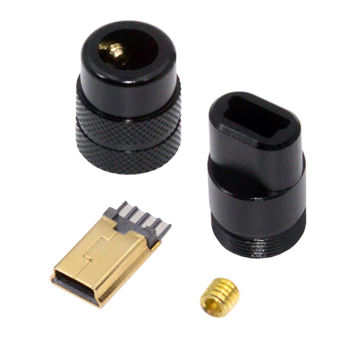Cablecy Mini USB2.0 5Pin Male Plug Connector Solder Type with Aluminum Alloy