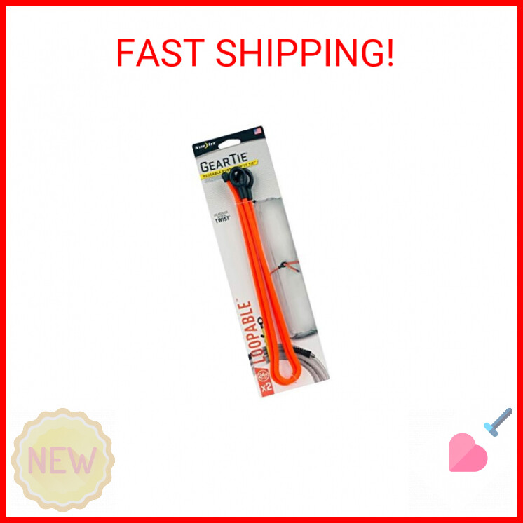 Nite Ize Gear Tie Loopable, The Original Reusable Rubber Twist Tie With Sturdy I