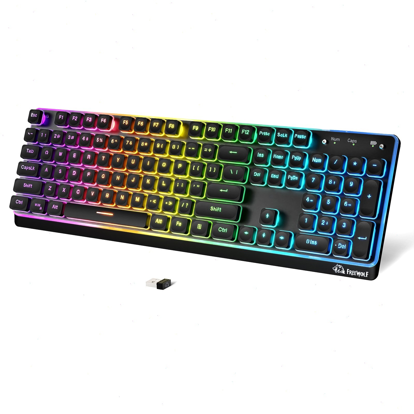 ZIYOU LANG M104 Tri‑Mode Keyboard,104‑Keys Full‑Size RGB Backlit Gaming Keyboard